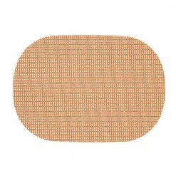 Fishnet 17 in. x 12 in. Toffee PVC Covered Jute Oval Placemat (Set of 6) by Kraftware