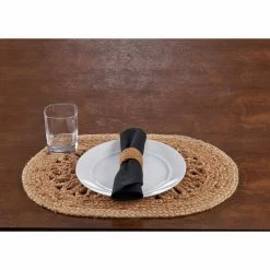 Rustic Natural Brown 19 in. x 13 in. Organic Jute Placemats ( Set of 4 ) by LR Home -Table Linens Shop browns tans lr home placemats natur12047nat1117 31 1000