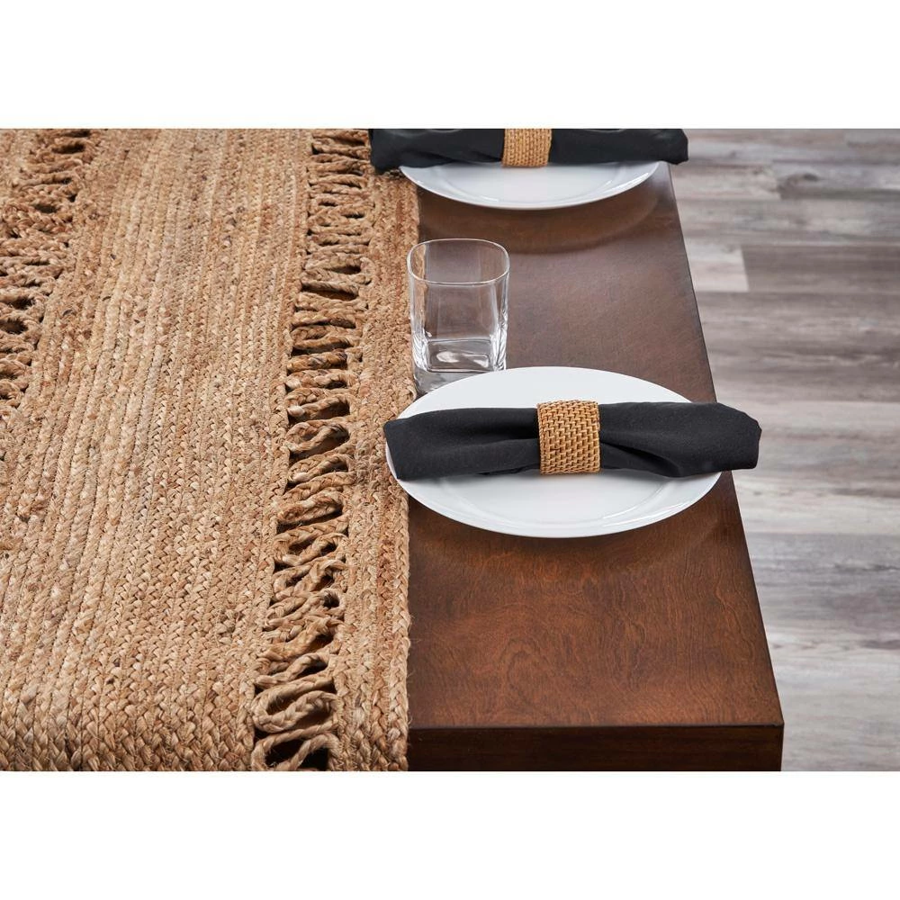 Natural Brown 16 in. x 80 in. Braided Organic Jute Table Runner by LR Home 6 Natural Brown 16 in. x 80 in. Braided Organic Jute Table Runner by LR Home - Image 4