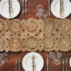 Natural Brown 1 ft. 4 in. x 6 ft. 8 in. Organic Jute Table Runner by LR Home -Table Linens Shop browns tans lr home table runners natur32014nat1468 31 1000