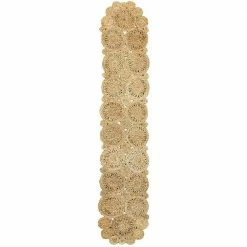 Natural Brown 1 ft. 4 in. x 6 ft. 8 in. Organic Jute Table Runner by LR Home