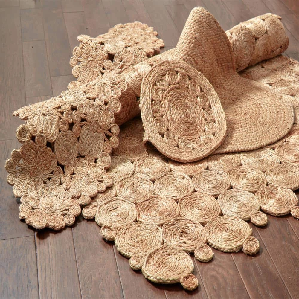 Natural Tan 1 ft. 4 in. x 6 ft. 8 in. Organic Jute Table Runner by LR Home 4 Natural Tan 1 ft. 4 in. x 6 ft. 8 in. Organic Jute Table Runner by LR Home - Image 2