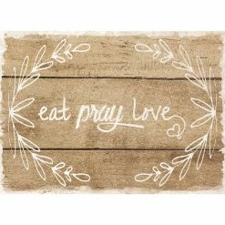 MHF Home Eat, Pray, Love Brown 18 in. W x 13 in. L Polypropylene Placemat Set (4-Pack) by Morgan Home