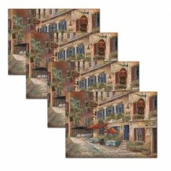 MHF Home Cobblestone Cafe Multi-Colored 18 in. W x 13 in. L Polypropylene Placemat Set (4-Pack) by Morgan Home -Table Linens Shop browns tans morgan home placemats c3 1000 1