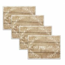 MHF Home Eat, Pray, Love Brown 18 in. W x 13 in. L Polypropylene Placemat Set (4-Pack) by Morgan Home -Table Linens Shop browns tans morgan home placemats c3 1000