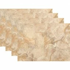 Taupe Traventine Marble 18 in. W x 13 in. L Polypropylene Placemat Set (4-Pack) by Morgan Home -Table Linens Shop browns tans morgan home placemats m601507 c3 1000