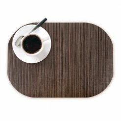 Easy Care Grasscloth/Oval 17 in. x 12 in. Bronze Vinyl Placemats (Set of 6) by DASCO -Table Linens Shop browns tans placemats hd22 006 31 1000