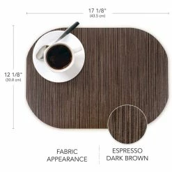 Easy Care Grasscloth/Oval 17 in. x 12 in. Bronze Vinyl Placemats (Set of 6) by DASCO -Table Linens Shop browns tans placemats hd22 006 4f 1000