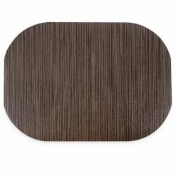Easy Care Grasscloth/Oval 17 in. x 12 in. Bronze Vinyl Placemats (Set of 6) by DASCO