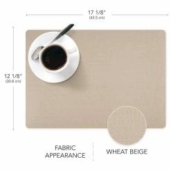 Easy Care Beachy/Rectanlge 17 in x 12 in. Tan Vinly Placemats (Set of 6) by DASCO -Table Linens Shop browns tans placemats hd22 009 4f 1000