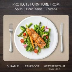 Easy Care Beachy/Rectanlge 17 in x 12 in. Tan Vinly Placemats (Set of 6) by DASCO -Table Linens Shop browns tans placemats hd22 009 fa 1000