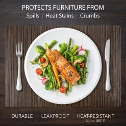 Easy Care Grasscloth/Rectangle 17 in. x 12 in. Bronze Vinyl Placemats (Set of 6) by DASCO 15 Easy Care Grasscloth/Rectangle 17 in. x 12 in. Bronze Vinyl Placemats (Set of 6) by DASCO -Table Linens Shop browns tans placemats hd22 014 fa 1000