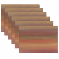 17 in. x 12 in. Brown Vinyl Placemats (Set of 6) by DASCO
