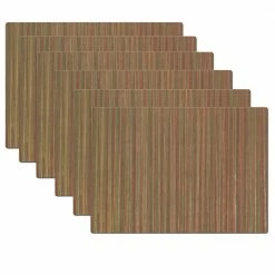17 in. x 12 in. Brown Vinyl Placemats (Set of 6) by DASCO