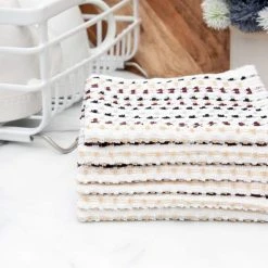 Neutral Multicolor Pebble Cotton Bar Mop Dish Cloth Set of 6 by RITZ -Table Linens Shop browns tans ritz kitchen towels 90449 1f 1000