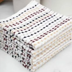 Neutral Multicolor Pebble Cotton Bar Mop Dish Cloth Set of 6 by RITZ -Table Linens Shop browns tans ritz kitchen towels 90449 44 1000