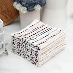 Neutral Multicolor Pebble Cotton Bar Mop Dish Cloth Set of 6 by RITZ -Table Linens Shop browns tans ritz kitchen towels 90449 4f 1000
