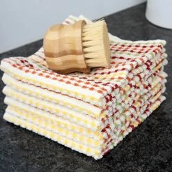 Fall Multicolor Pebble Cotton Terry Bar Mop Dish Cloth Set of 6 by RITZ -Table Linens Shop browns tans ritz kitchen towels 90452 44 1000