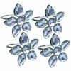 2 in. x 1.5 in. Crystal Clear Flower Napkin Rings (Set of 4), Metal by Manor Luxe