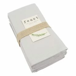 Feast Dinner Napkins,Set of 12 Oversized, Easy-Care, Cloth Napkins, 18 x 18 in., Gray by KAF HOME