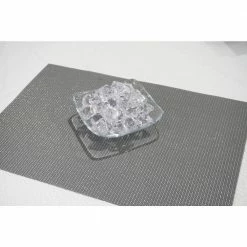 Natural Shimmer Silver Woven Textilene Reversible Rectangle Placemats (Set of 6) by Dainty Home -Table Linens Shop grays dainty home placemats 6ns1319si 44 1000