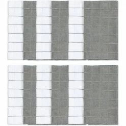 15 in. x 25 in. Checkered Grey Flannel Microfiber Hand Towels (12-Pack) by THE CLEAN STORE 10 15 in. x 25 in. Checkered Grey Flannel Microfiber Hand Towels (12-Pack) by THE CLEAN STORE -Table Linens Shop grays kitchen towels 79283 4f 1000