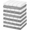 15 in. x 25 in. Checkered Grey Flannel Microfiber Hand Towels (12-Pack) by THE CLEAN STORE -Table Linens Shop grays kitchen towels 79283 64 1000