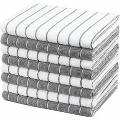 12 in. x 12 in. Checkered Grey Flannel Cotton Microfiber Wash Cloths (24-Pack) by THE CLEAN STORE
