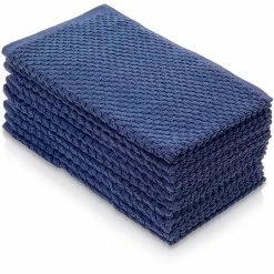 Solid Blue and White Cotton Hand Towels (10-Pack) by THE CLEAN STORE -Table Linens Shop grays kitchen towels 79332 4f 1000