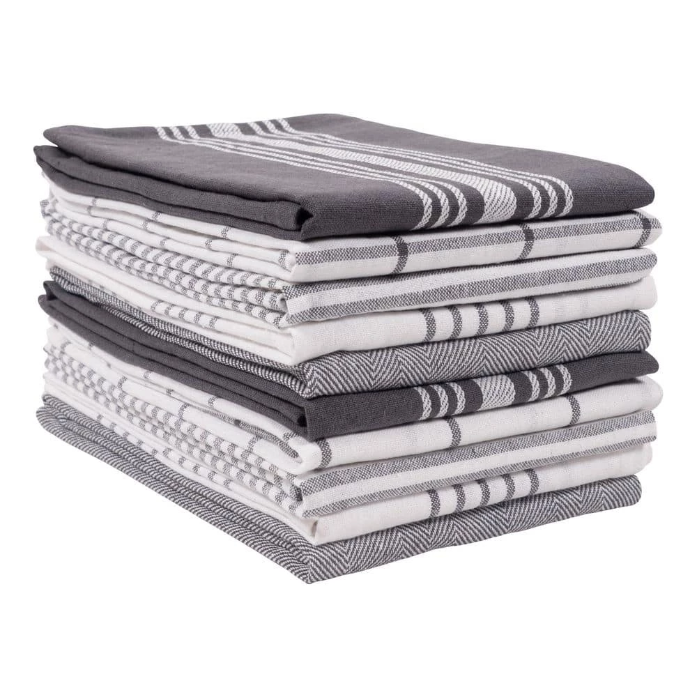 Soho Kitchen Dish Towel,Grey,100% Cotton, 18 x 28 Inch Tea Towels, Soft and Absorbent Mixed Set of Flat Towels by KAF HOME 3 Soho Kitchen Dish Towel,Grey,100% Cotton, 18 x 28 Inch Tea Towels, Soft and Absorbent Mixed Set of Flat Towels by KAF HOME