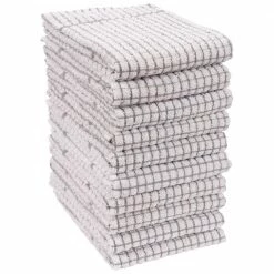 Grey Grid Terry Kitchen Towel (Set of 10) by KAF HOME