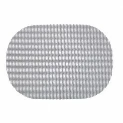 Fishnet 17 in. x 12 in. Ultimate Gray PVC Covered Jute Oval Placemat (Set of 6) by Kraftware