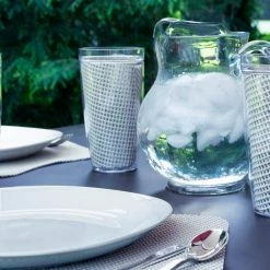 Fishnet 19 in. x 13 in. Light Gray PVC Covered Jute Wedge Placemat (Set of 6) by Kraftware -Table Linens Shop grays kraftware placemats 40249 4f 1000