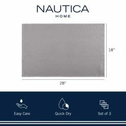 Cotton Classics 100% Cotton White/Gray Stripe Kitchen Towel (Set of 3) by Nautica -Table Linens Shop grays nautica kitchen towels nan012449 4f 1000