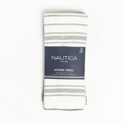 Grey Multi Stripe 100% Cotton Kitchen Towels (3 Piece Set) by NAUTICA -Table Linens Shop grays nautica kitchen towels nay013823 1f 1000