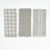 Grey Plaid 100% Cotton Kitchen Towels (3 Piece Set) by NAUTICA