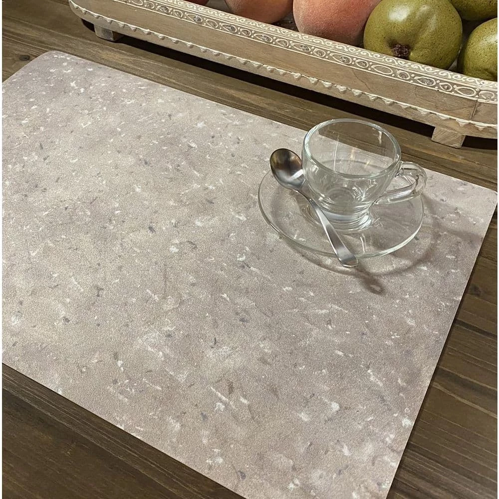 17 in. x 12 in. Gray Vinyl Placemats (Set of 6) by DASCO 4 17 in. x 12 in. Gray Vinyl Placemats (Set of 6) by DASCO - Image 2