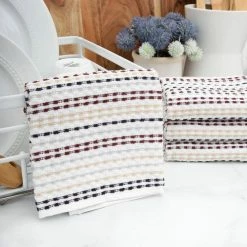 Neutral Multicolor Pebble Cotton Terry Bar Mop Kitchen Towel Set of 4 by RITZ -Table Linens Shop grays ritz kitchen towels 90442 1f 1000