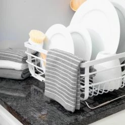 Gray Cotton Terry Horizontal Stripe Bar Mop Kitchen Towel Set of 4 by RITZ -Table Linens Shop grays ritz kitchen towels 90456 4f 1000