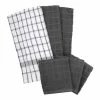 Terry Plaid Cotton Kitchen Towel and Dish Cloth Graphite Set of 3-Towels and 3-Dish Cloths by RITZ 1 Terry Plaid Cotton Kitchen Towel and Dish Cloth Graphite Set of 3-Towels and 3-Dish Cloths by RITZ -Table Linens Shop grays ritz kitchen towels 95511a 64 1000