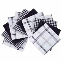 Neutral Multicolor Coordinating Flat Waffle Weave Cotton Dish Cloth Set of 12 by T-fal