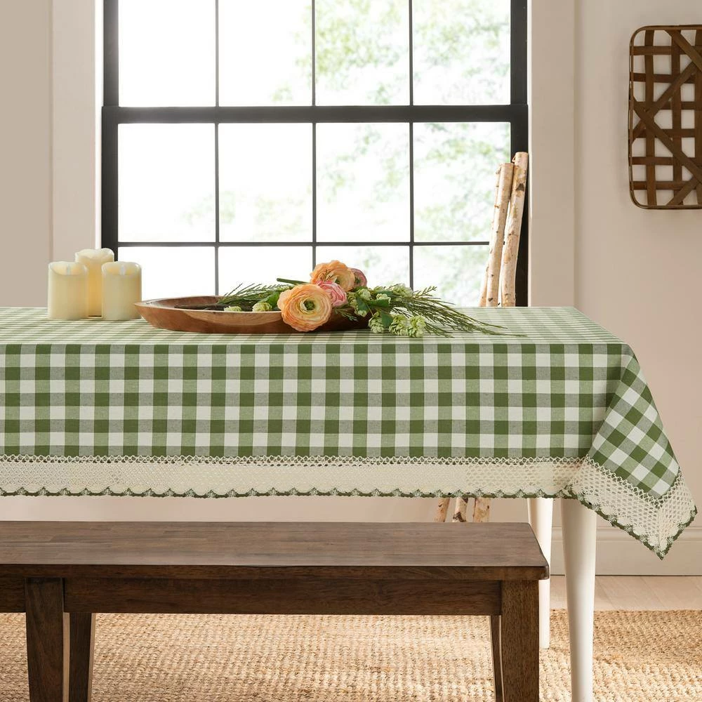 Buffalo Check 60 in. W x 120 in. L Sage Checkered Polyester/Cotton Rectangular Tablecloth by ACHIM 6 Buffalo Check 60 in. W x 120 in. L Sage Checkered Polyester/Cotton Rectangular Tablecloth by ACHIM - Image 4