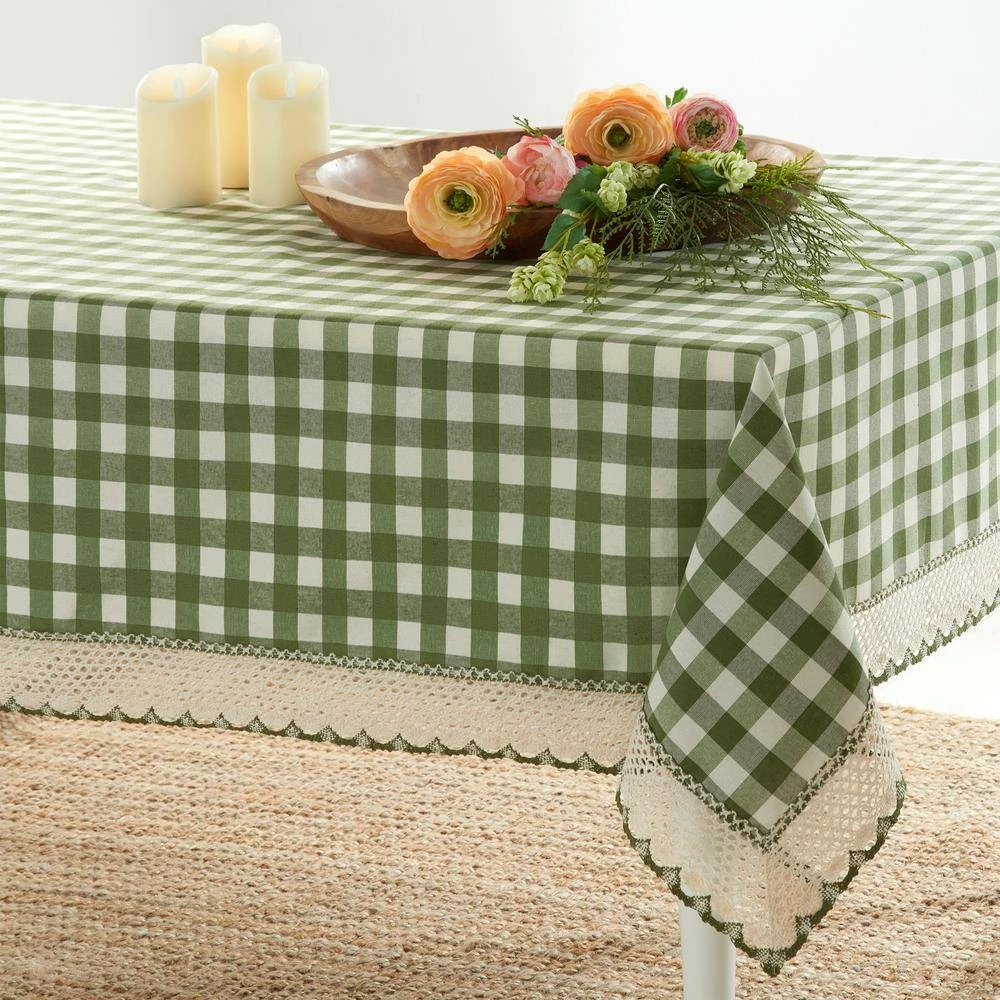 Buffalo Check 60 in. W x 120 in. L Sage Checkered Polyester/Cotton Rectangular Tablecloth by ACHIM 4 Buffalo Check 60 in. W x 120 in. L Sage Checkered Polyester/Cotton Rectangular Tablecloth by ACHIM - Image 2