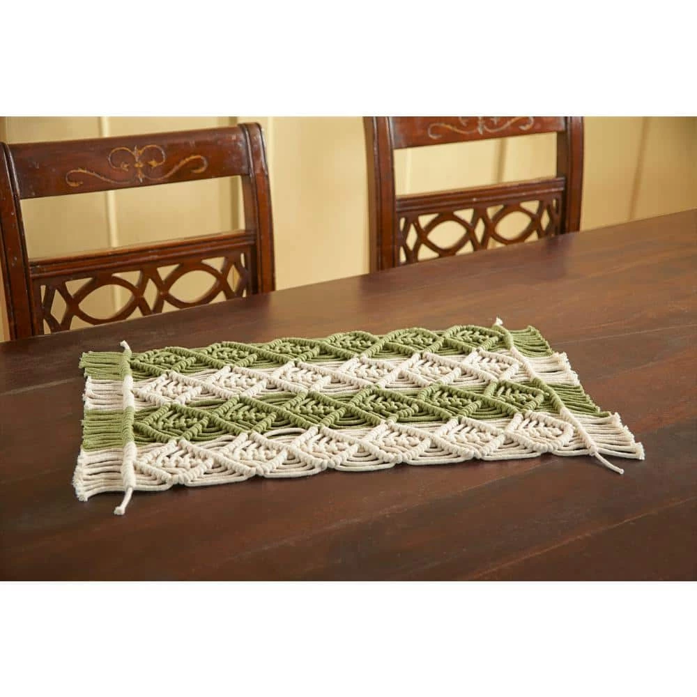 12 in. x 18 in. Two Tone Sage/Ivory Placemat by Better Trends 3 12 in. x 18 in. Two Tone Sage/Ivory Placemat by Better Trends