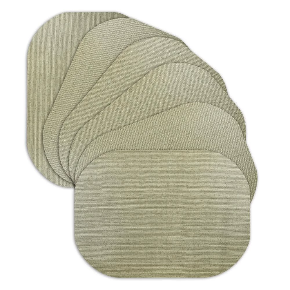 Easy Care Cabana/Oval 17 in. x 12 in. Jade Vinyl Placemats (Set of 6) by DASCO 5 Easy Care Cabana/Oval 17 in. x 12 in. Jade Vinyl Placemats (Set of 6) by DASCO - Image 3