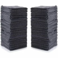 12 in. x 12 in. Gray Microfiber Washcloths (48-Pack) by THE CLEAN STORE -Table Linens Shop greens kitchen towels 79441 4f 1000