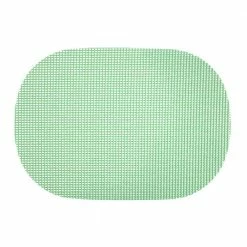 Fishnet 17 in. x 12 in. Green Ash PVC Covered Jute Oval Placemat (Set of 6) by Kraftware