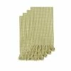 Homespun Fringed 18 in. x 18 in. Sage 100% Cotton Napkins (4-Pack) by Lintex -Table Linens Shop greens lintex cloth napkins napkin rings 384653 64 1000
