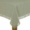 Homespun Fringed 70 in. Round Sage 100% Cotton Tablecloth by Lintex -Table Linens Shop greens lintex tablecloths 381478 64 1000