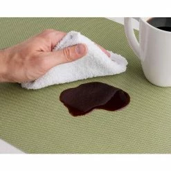 Easy Care Cabana/Rectangle 17 in. x 12 in. Jade Vinyl Placemats (Set of 6) by DASCO -Table Linens Shop greens placemats hd22 010 31 1000